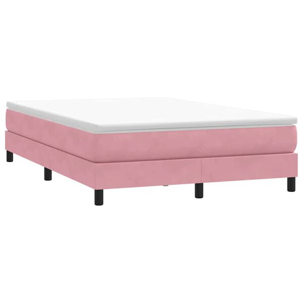 vidaXL Cama sem molas/colchão 160x210 cm veludo rosa