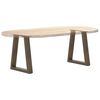 vidaXL P&eacute;s para mesa de centro em formato de V, 2 pe&ccedil;as, a&ccedil;o natural, 38 x (42-43,3) cm, a&ccedil;o