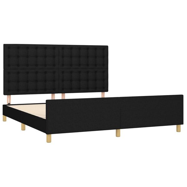 vidaXL Estrutura de cama 180x200 cm tecido preto