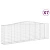 vidaXL Cestos gabi&atilde;o arqueados 7pcs 400x50x120/140cm ferro galvanizado