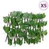vidaXL&nbsp;Treli&ccedil;a de videira artificial extens&iacute;vel 5 pcs 180x20 cm verde