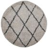 vidaXL Tapete shaggy de pelo alto PAMPLONA &Oslash; 80 cm bege e antracite
