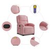 vidaXL Poltrona elevatória de massagens veludo rosa