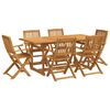 vidaXL 7 pcs conj. de jantar para jardim 180x90x75 cm ac&aacute;cia maci&ccedil;a