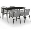 vidaXL 5 pcs conjunto de jantar para jardim cinzento