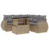 vidaXL 6 pcs conjunto de sof&aacute;s p/ jardim com almofad&otilde;es vime PE bege