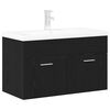 vidaXL Arm&aacute;rio de Banheiro Carvalho Preto 80 x 38,5 x 46 cm