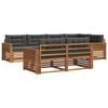 vidaXL Conjunto de Sof&aacute;s para Exterior 7 pcs Natural e Antracite