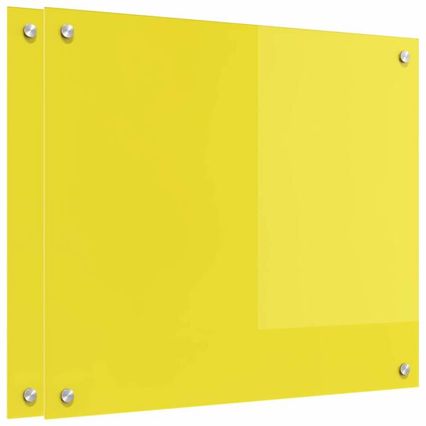 vidaXL Proteção de Cozinha 2 pcs Amarelo 70 x 60 cm vidro temperado