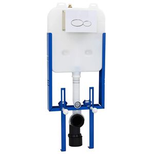 vidaXL Moldura do Cistern com armazenamento Branco 50 x 8 x 131 cm A&ccedil;o