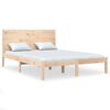 vidaXL Estrutura de cama casal 135x190 cm madeira maci&ccedil;a