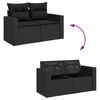 vidaXL Conjunto de Sof&aacute; de Jardim com almofada 8 pcs Preto vime PE