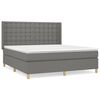 vidaXL Cama com molas/colch&atilde;o 180x200 cm tecido cinzento-escuro