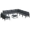 vidaXL Conjunto de Sof&aacute; de Jardim 10 unid. Preto A&ccedil;o