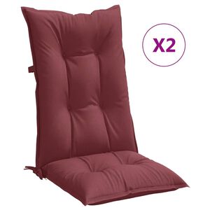 vidaXL Almofad&otilde;es cadeiras altas 2 pcs mesclado tecido vermelho tinto