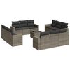 vidaXL 13 pcs conjunto sof&aacute;s p/ jardim c/ almofad&otilde;es vime PE cinzento