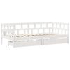 vidaXL Sof&aacute;-cama c/ gavetas 90x190 cm madeira de pinho maci&ccedil;a branco