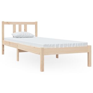vidaXL Estrutura cama pequena solteiro 75x190 cm madeira maci&ccedil;a