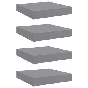 vidaXL Prateleiras de parede suspensas 4 pcs 23x23,5x3,8cm MDF cinza