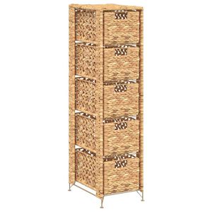 vidaXL Unidade de arruma&ccedil;&atilde;o c/ 5 cestos 25,5x37x100 cm jacinto de &aacute;gua