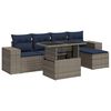 vidaXL 6 pcs conjunto sof&aacute;s jardim com almofad&otilde;es PE/ac&aacute;cia cinzento