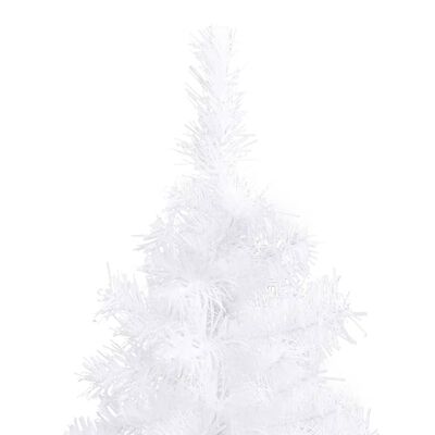 vidaXL Árvore Natal artif. canto c/ luzes LED/bolas 180 cm PVC branco
