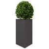 vidaXL Vaso/floreira de jardim triangular 50x43x75 cm a&ccedil;o preto