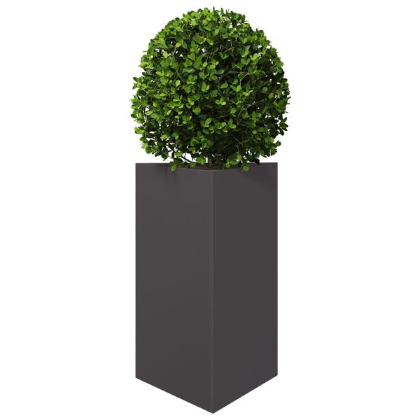 vidaXL Vaso/floreira de jardim triangular 50x43x75 cm a&ccedil;o preto