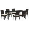 vidaXL Conjunto de Jantar para Jardim 7 unid. Preto A&ccedil;o revestido a p&oacute;