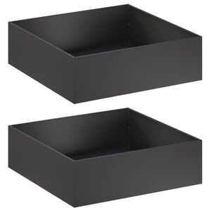 vidaXL Vaso de Jardim 2 unid. Preto 80 x 80 x 30 cm