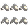 vidaXL Ilumina&ccedil;&atilde;o LED de parede exterior 6 pcs 2 W redondo prateado