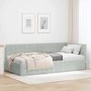 vidaXL Estrutura de Cama de Canto Cinzento-claro 90 cm x 190 cm Veludo