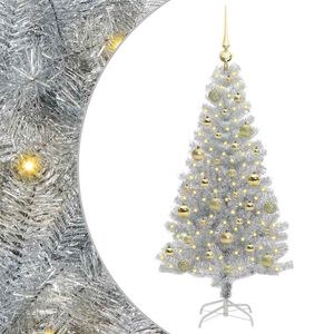 vidaXL &Aacute;rvore de Natal com 150 LEDs com suporte Prateado 120 cm PET