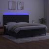 vidaXL Cama box spring c/ colch&atilde;o/LED 200x200 cm veludo preto