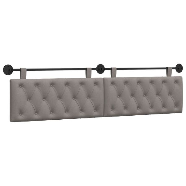 vidaXL Cabeceira Suspensa Cinzento-acastanhado 210 x 55 x 7 cm tecido