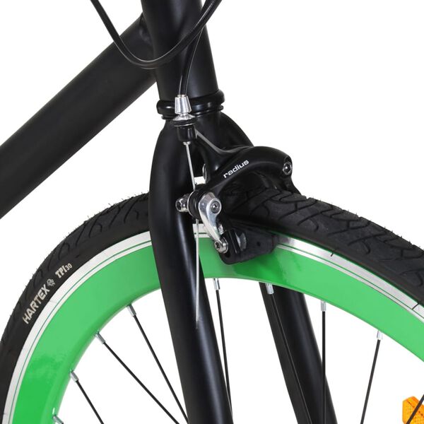 vidaXL Bicicleta de mudan&ccedil;as fixas 700c 59 cm preto e verde