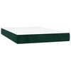 vidaXL Cama box spring c/ colch&atilde;o/LED 120x200 cm veludo verde-escuro