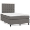vidaXL Cama boxspring com colch&atilde;o 120x190 cm couro artificial cinzento