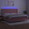 vidaXL Cama box spring c/ colch&atilde;o/LED 200x200 cm veludo rosa