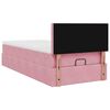 moldura de cama otomana vidaXL com colch&atilde;o rosa 90x190 cm Veludo