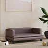 vidaXL Cama para c&atilde;es 80x45x30 cm couro artificial castanho