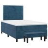 vidaXL Cama boxspring com colch&atilde;o 120x200 cm veludo azul-escuro