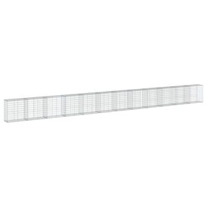 VidaXL Cesto gabi&atilde;o com cobertura 1200x50x100 cm ferro galvanizado