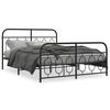 vidaXL Estrutura de cama com cabeceira e p&eacute;s 135x190 cm metal preto