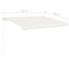 vidaXL Toldo retrátil manual com LED 350x250 cm cor creme