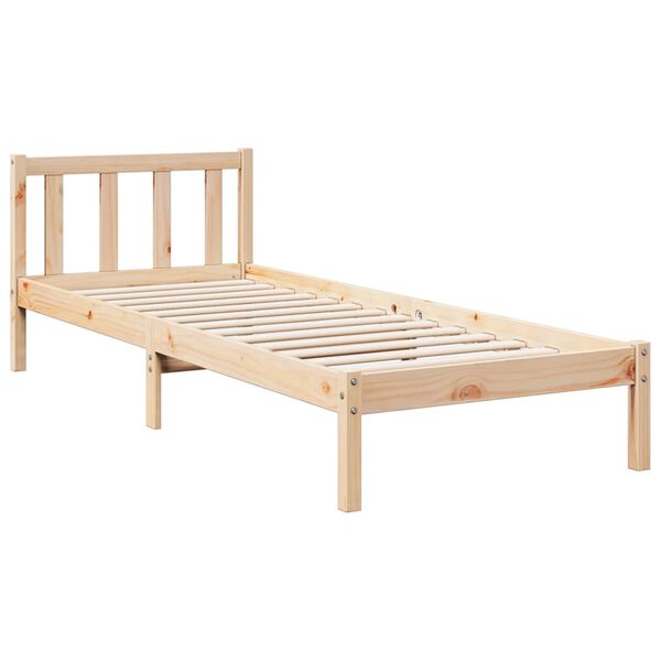 vidaXL Cama extra longa sem colch&atilde;o 90x210 cm madeira de pinho maci&ccedil;a