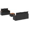 vidaXL 6 pcs conjunto sof&aacute;s de jardim c/ almofad&otilde;es vime PE preto