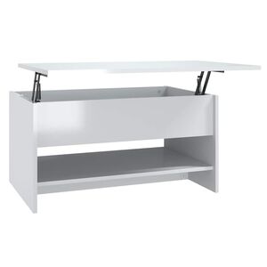 vidaXL Mesa de centro 80x50x40 cm derivados madeira branco brilhante