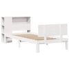 vidaXL Cama com estante sem colch&atilde;o 75x190 cm pinho maci&ccedil;o branco