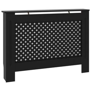 vidaXL Cobertura de radiador 112x19x81,5 cm MDF preto